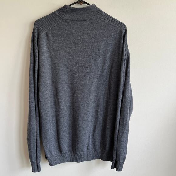Jack Nicklaus Merino Wool Sweater Pullover Mock Neck Sleeve Grey Colleton River - Picture 5 of 5